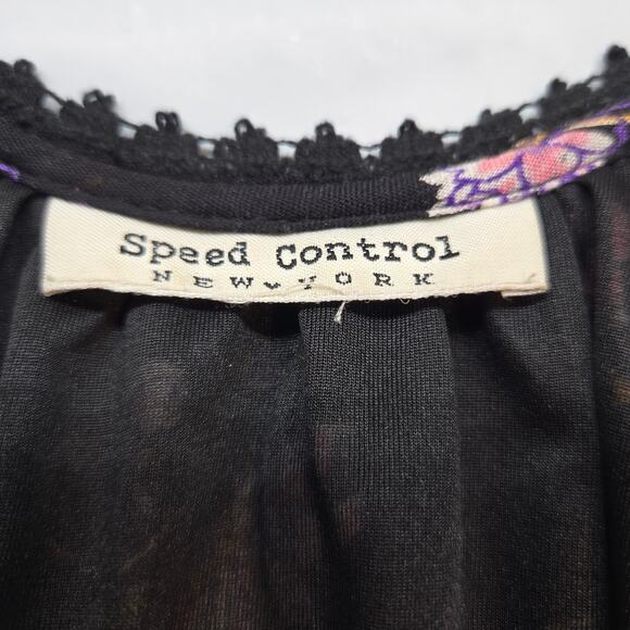 Speed Control Women's Dress Large L Black Sun Bell Sleeves Misses Size 12 14 - Picture 4 of 7